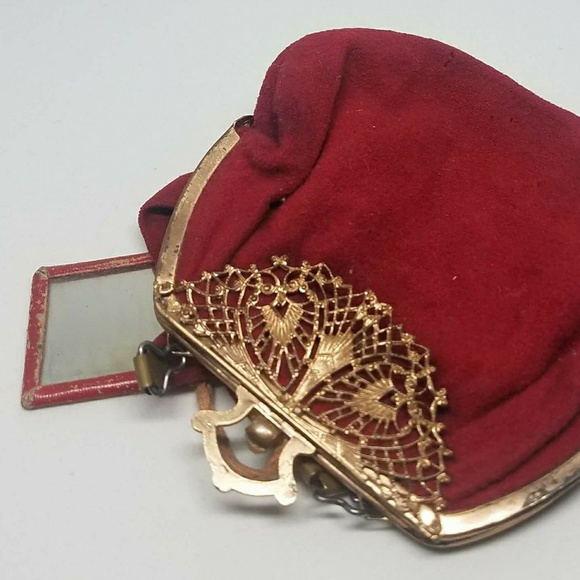 Vintage Crimson Wristlet Purse - Picture 1 of 7